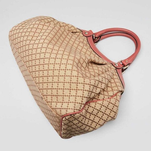 Gucci Beige/Pink Diamante Canvas Medium Sukey Bag - Picture 3 of 11